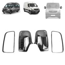 Kit capa de retrovisor cromado mercedes benz sprinter 2012 a 2019 molduras frontal e traseira