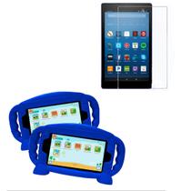 Kit Capa de Silicone Infantil com Alças + Película de Vidro 3D compátivel com Fire 7
