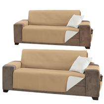Kit Capa De Sofá 2 e 3 Lugares Impermeável King Moderna Dupla face Com Porta Objetos Kit Capa De Sofá 2 e 3 Lugares Impermeável King Moderna Dupla face Com Porta Objetos