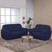 Kit Capa De Sofa 2E3 Lugares Ibitex Malha Lisa Coladinha Cor
