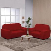 Kit Capa De Sofa 2E3 Lugares Ibitex Malha Lisa Coladinha Cor
