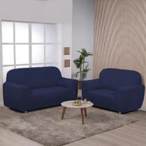 Kit Capa De Sofa 2E3 Lugares Ibitex Malha Lisa Coladinha Cor