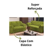 Kit Capa De Sofá Elasticada 2 E 3 Lugares Em Malha Gel 21 Elásticos Verde - Estação Casa Enxovais