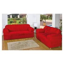 Kit Capa De Sofá Elasticada 2 E 3 Lugares Em Malha Gel 21 Elásticos vermelho Kit Capa De Sofá Elasticada 2 E 3 Lugares Em Malha Gel 21 Elásticos vermelho