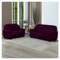 Kit Capa de Sofá Lisa 3 e 2 Lugares Coladinha Kit Capa de Sofá Lisa 3 e 2 Lugares Coladinha