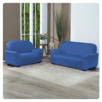 Kit Capa De Sofá Lisa 3 E 2 Lugares Cor Azul Turquesa Kit Capa De Sofá Lisa 3 E 2 Lugares Cor Azul Turquesa
