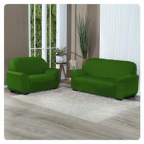 Kit Capa De Sofá Lisa 3 E 2 Lugares Cor Cinza