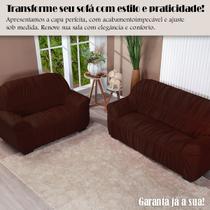 Kit Capa De Sofá Protetor 3 E 2 Lugares Elasticada Marrom - Shop Casa Nobre