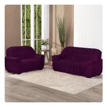 Kit Capa De Sofá Protetor 3 E 2 Lugares Elasticada Vinho - Shop Casa Nobre