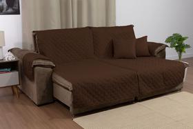 Kit Capa de Sofá Retrátil 1,80m e Duas Almofadas Cheias Com Zíper