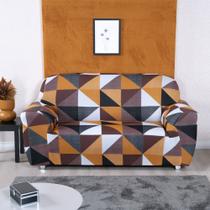 Kit Capa de Sofa Sala Moderna 3 e 4 Lugares Geo Retrô Kit Capa de Sofa Sala Moderna 3 e 4 Lugares Geo Retrô