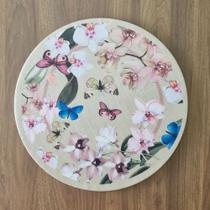 Kit Capa de Sousplat Orquídeas e Borboletas 06 Peças Kit Capa de Sousplat Orquídeas e Borboletas 06 Peças