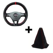 Kit Capa de volante Coifa Câmbio Alcântara Polo Up Vermelha Kit Capa de volante Coifa Câmbio Alcântara Polo Up Vermelha