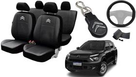 Kit Capa do Citroen C3 Aircross 2010 a 2020 + Chaveiro e Capa de Volante de Alto Padrão