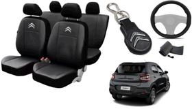 Kit Capa do Citroen C3 Fell Pack 2021 a 2024 + Chaveiro e Capa de Volante com Acabamento Impecável