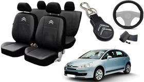 Kit Capa do Citroen C4 2010 a 2013 + Chaveiro e Capa de Volante Resistente ao Uso Diário