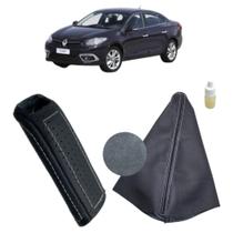 Kit Capa E Coifa Couro Acabamento Alavanca Freio De Mão Fluence 2011 Á 2018