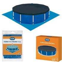 Kit Capa e Forro de Proteção Para Piscina Infantil 4500L Redonda Estrutural Mor
