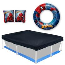 Kit Capa e Forro para Piscina 3000 Litros Mor + Boias do Homem Aranha