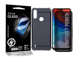 Kit Capa Emborrachada + Película Vidro Privacidade 3d P/ Moto E7 Power XT2097 6.5 - Cell In Power25 Kit Capa Emborrachada + Película Vidro Privacidade 3d P/ Moto E7 Power XT2097 6.5 - Cell In Power25
