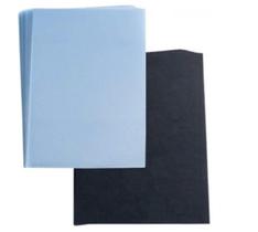 Kit Capa Encadernação A4 - 100 unds Capas Cristal Line + 100 Capas Preta Couro