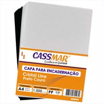 Kit Capa Encadernação A4 - Preta Couro + Cristal Line 1000un Kit Capa Encadernação A4 - Preta Couro + Cristal Line 1000un