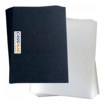 Kit capa encadernação A4 transparente lisa + preta couro 200 - Cassmar