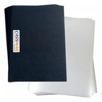 Kit capa encadernação A4 transparente lisa + preta couro 200un