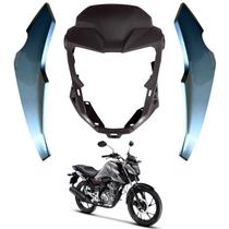 Kit capa farol mascara frontal + bananinha lateral honda cg titan fan 160 prata iron nail 2025 2026