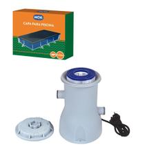 Kit Capa + Filtro Bomba 2.200 L/h Para Piscina Premium 5000 Litros - Mor