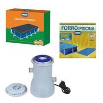 Kit Capa + Forro + Filtro Bomba 2.200 L/h Para Piscina Premium 5000 Litros - Mor Kit Capa + Forro + Filtro Bomba 2.200 L/h Para Piscina Premium 5000 Litros - Mor
