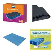 Kit Capa + Forro Para Piscina Premium 7600 Litros - Mor