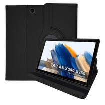 Kit Capa Galaxy Tab A8 X200 X205 2021 10.5 Polegadas Couro Giratória Inclinável Premium + Pelicula