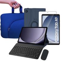 Kit Capa Giratória 360 + Película de Vidro + Teclado com Mouse + Bolsa p/ Galaxy Tab A9 Plus 11" (SM-X210 X216 X215)