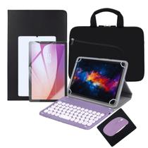 Kit Capa Giratória com Suporte Para Tablet Lenovo Tab M9 + Película + Teclado e Mouse + Mousepad + Luva
