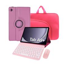 Kit Capa Giratória p/ Tablet Samsung Galaxy A9 Plus c/ Luva + Teclado Sem Fio Rosa Kit Capa Giratória p/ Tablet Samsung Galaxy A9 Plus c/ Luva + Teclado Sem Fio Rosa