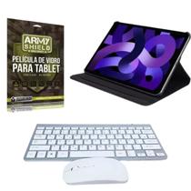 Kit Capa Giratória Para Galaxy Tab A9 8.7" + Teclado e Mouse Bluetooth +Pelicula de Vidro 3D - ArmyShield