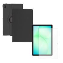 Kit Capa Giratória + Película Hidrogel Fosca Anti Risco p/ Tablet Samsung A11+ Plus Tela 11