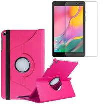 Kit Capa Giratória Pink+ Película de Vidro Blindada Samsung Galaxy Tab A 8.0' T290 T295