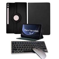 Kit Capa Giratória + Teclado + Mouse Bluetooth Para Tablet Galaxy S10 FE 13.1 Polegadas