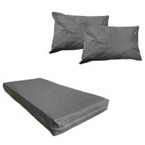 Kit Capa Impermeável Para Colchão Casal Antialergica + 02 Capas de Travesseiro Impermeável - Cores e Medidas
