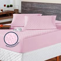Kit Capa Impermeável para Colchão Casal Padrão + 02 Protetor Impermeável para Travesseiro - 4 Camadas de Proteção