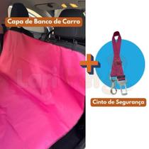 Kit Capa Impermeável Pet para Banco de Carro + 1 Cinto de Segurança para Cães e Gatos