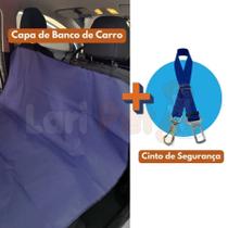 Kit Capa Impermeável Pet para Banco de Carro + 1 Cinto de Segurança para Cães e Gatos