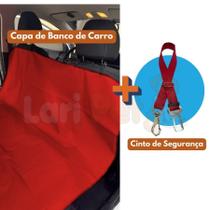 Kit Capa Impermeável Pet para Banco de Carro + 1 Cinto de Segurança para Cães e Gatos