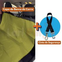 Kit Capa Impermeável Pet para Banco de Carro + 1 Cinto de Segurança para Cães e Gatos