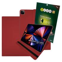 Kit Capa Ipad Pro 12.9 4ª Geração 2020 Case Couro Giratória Anti Impacto + Pelicula HPrime Premium