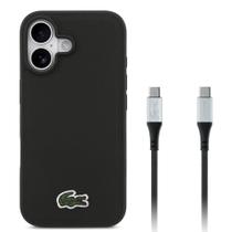 KIT Capa iPhone 17 e Cabo USB-C Lacoste, Preta KIT Capa iPhone 17 e Cabo USB-C Lacoste, Preta