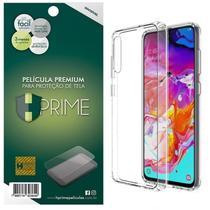 Kit Capa Lift Crystal Hybrid + Película HPrime PET Invisível para Samsung Galaxy A70 - Hprime / Lift Cases