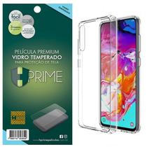Kit Capa Lift Crystal Hybrid + Película HPrime Vidro Temperado para Samsung Galaxy A70 - Hprime / Lift Cases